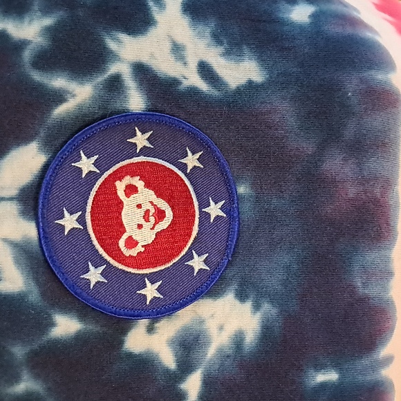 Grateful Dead American Flag Tye Dye Boxy Cut Bear T-Shirt Dead Head - Picture 2 of 4